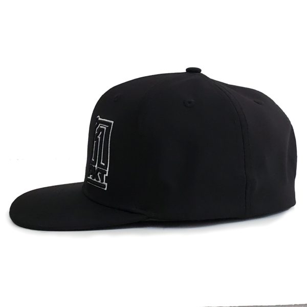 1PKT Black Stretch Fit Flat Bill Hat - Image 3