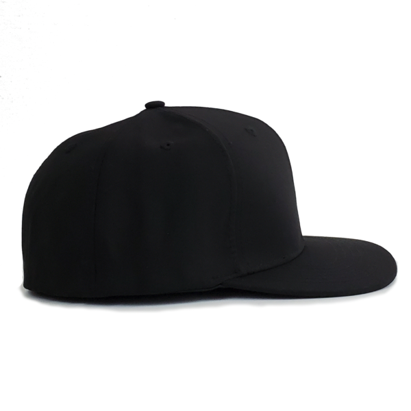1PKT Black Stretch Fit Flat Bill Hat - Image 4