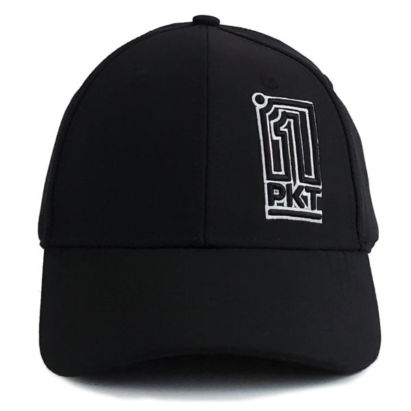 1PKT Black Stretch Fit Curved Bill Hat - Image 2