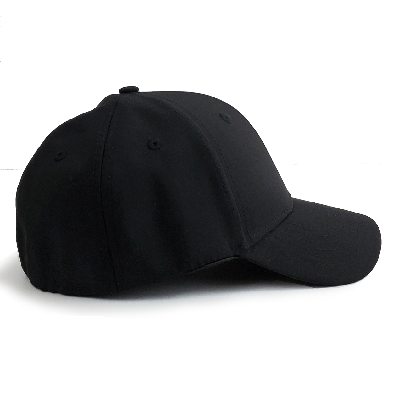 1PKT Black Stretch Fit Curved Bill Hat - 1PKT