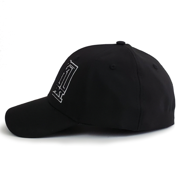 1PKT Black Stretch Fit Curved Bill Hat - Image 3