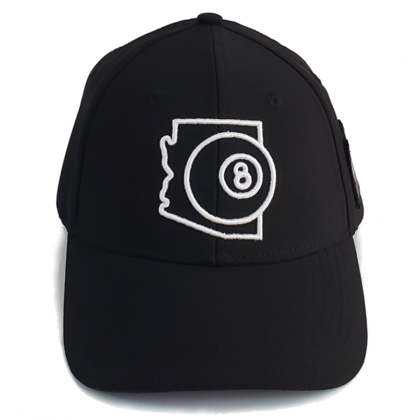 Arizona 8-Ball Black Stretch Fit Curved Bill Hat - Image 2
