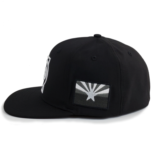 Arizona 8-Ball Black Stretch Fit Flat Bill Hat - Image 3