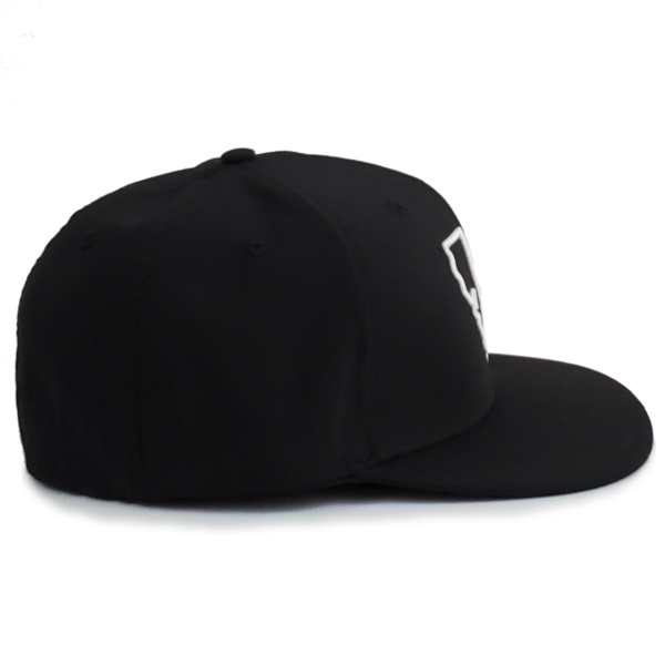 California 8-Ball Black Stretch Fit Flat Bill Hat - Image 4
