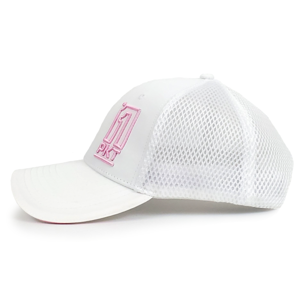 White Pink 1PKT Snapback Hat - Image 3