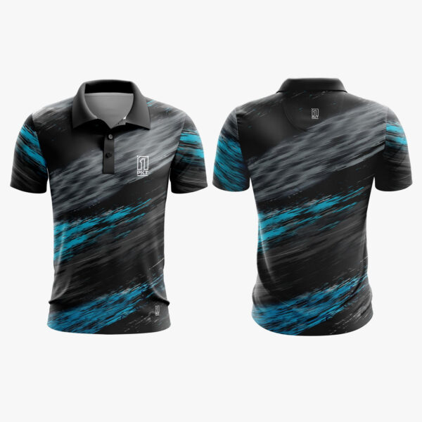 Teal and Gray 1PKT Polo Short Sleeve